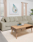 Blaine Upholstered Reversible Sectional Sofa Set with Amrless Chair Fog