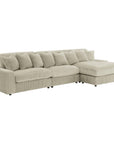Blaine Upholstered Reversible Sectional Sofa Set with Amrless Chair Fog