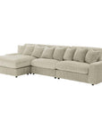 Blaine Upholstered Reversible Sectional Sofa Set with Amrless Chair Fog