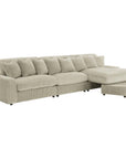 Blaine Upholstered Reversible Sectional Sofa Set with Amrless Chair Fog