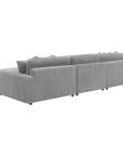 Blaine Upholstered Reversible Sectional Sofa Set with Amrless Chair fog