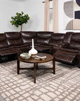 Sycamore Upholstered Power Reclining Sectional Sofa Dark Brown