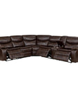 Sycamore Upholstered Power Reclining Sectional Sofa Dark Brown
