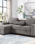 SH8891GRY* 2PC SECTIONAL W/ PULL-OUT BED & LAF CHAISE WITH STORAGE