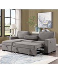 SH8891GRY* 2PC SECTIONAL W/ PULL-OUT BED & LAF CHAISE WITH STORAGE