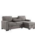 SH8891GRY* 2PC SECTIONAL W/ PULL-OUT BED & LAF CHAISE WITH STORAGE