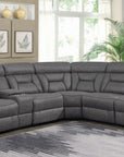 Higgins 4-piece Upholstered Power Sectional Grey